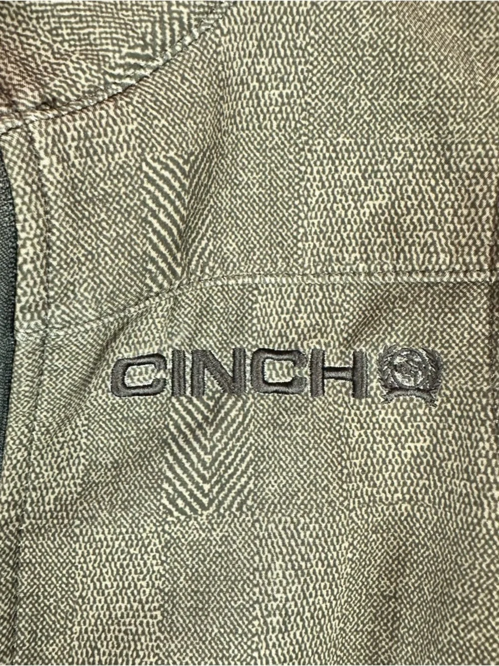 Cinch vest Jacket Embroidered logo fleece lined boys sz M 10 western cowboy